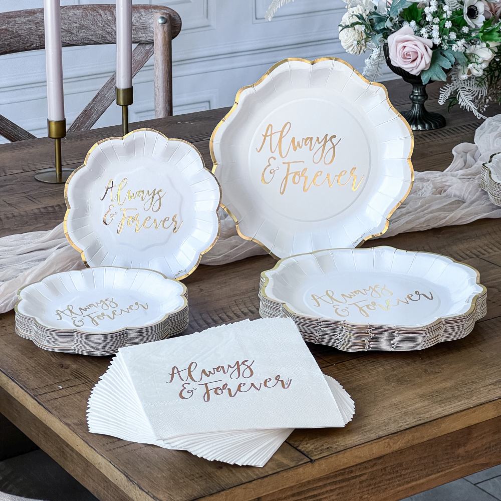 Always & Forever 72 Piece Party Tableware Set (24 Guests)