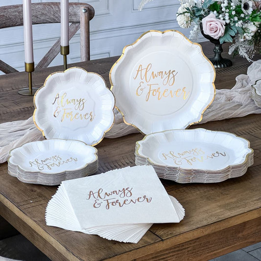 Always & Forever 72 Piece Party Tableware Set (24 Guests)
