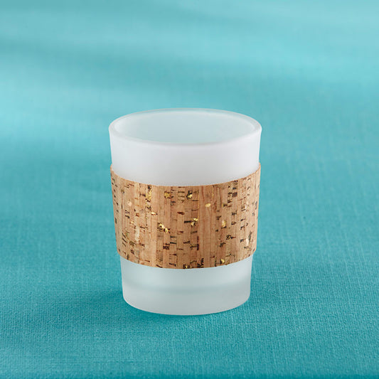 Tropical Chic Gold Glitz Cork Wrapped Tea Light Holder (Set of 4)