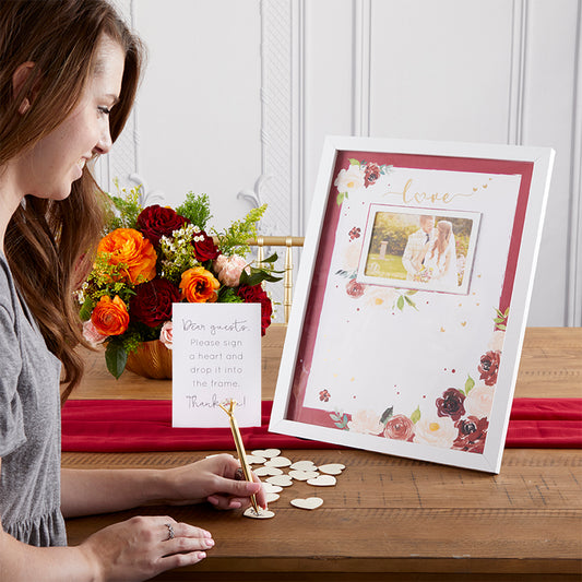 Wedding Guest Book Alternative - Burgundy Blush Floral
