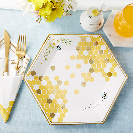 Sweet as Can Bee 9 in. Premium Paper Plates (Set of 16)