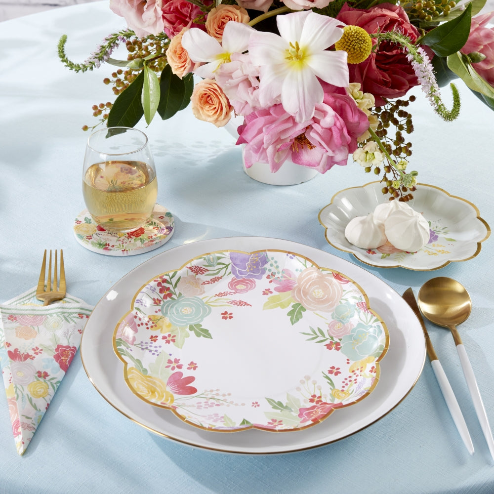 Garden Blooms 9 in. Premium Paper Plates (Set of 16)
