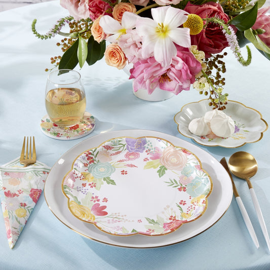 Garden Blooms 9 in. Premium Paper Plates (Set of 16)