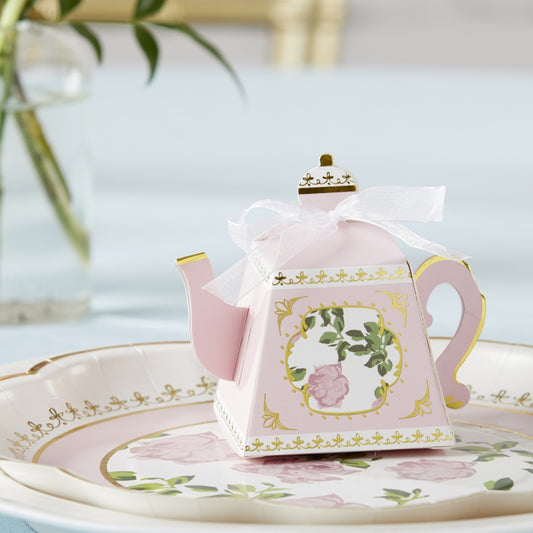 Tea Time Whimsy Teapot Favor Box - Pink (Set of 24)